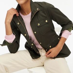 j crew womens utility jacket size small field resin twill jacket outerwear
